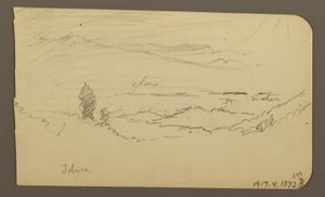 Zeichnung, Berglandschaft, Toluca; Verso: Berg, Toluca, 20. April 1885 von Frederic Edwin Church