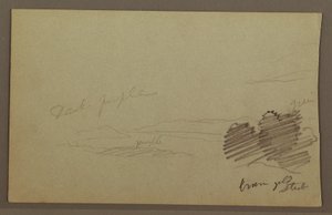 Zeichnung, Gebirgskette, Wolke, möglicherweise 1860er Jahre von Frederic Edwin Church