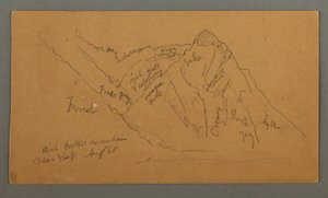 Zeichnung, Berge aus dem Wallis, Penninische Alpen, August 1868 von Frederic Edwin Church