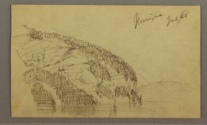 Zeichnung, Berghang, Juli 1868 von Frederic Edwin Church