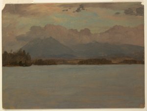 Zeichnung, Berg Katahdin vom Lake Katahdin, 1855–65 von Frederic Edwin Church
