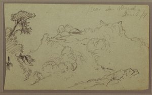 Zeichnung, In der Nähe von San Miguel, Ecuador; Verso: Unvollendete Bergskizze, 2. Juni 1857 von Frederic Edwin Church