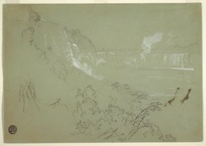 Zeichnung, Niagarafälle vom Fuße des Prospect Point, 1856 oder 1858 von Frederic Edwin Church
