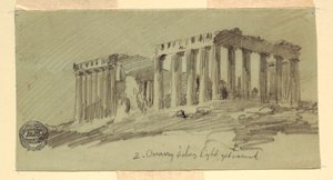 Parthenon, Athen von Südosten, April 1869 von Frederic Edwin Church