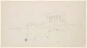 Parthenon und Erechtheion, Athen, April 1869 von Frederic Edwin Church