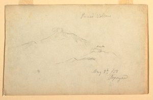 Zeichnung, Vulkan Purese gesehen von Popayan, Kolumbien, 9. August 1853 von Frederic Edwin Church