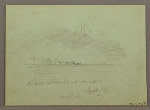 Felsen vor Küstenlinie, Felsklippen an der Küste, April 1869 von Frederic Edwin Church