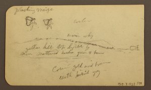 Raues Gebirge über einer Ebene; Verso: Figuren, Landschaft, 12. Dezember 1884 von Frederic Edwin Church