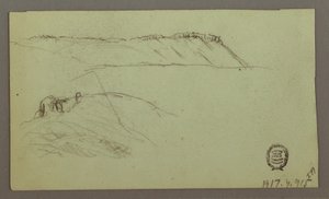 Ruinen umgeben von Mauern, Zelte, zwei Figurenstudien, 28. April 1868 von Frederic Edwin Church