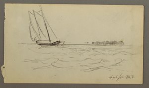 Segelboot auf Wellen reitend von Frederic Edwin Church