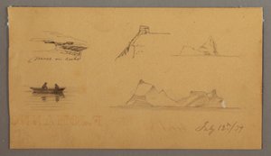 Zeichnung, Skizzen aus Labrador, 12. Juli 1859 von Frederic Edwin Church