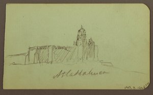 Zeichnung, Skizzen aus Patzcuaro; Rückseite: Kirche, Atlatahuca, 1883 von Frederic Edwin Church