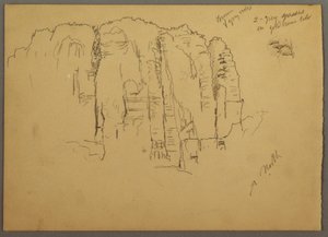 Zeichnung, Skizzen aus Petra, Jordanien, Februar 1868 von Frederic Edwin Church