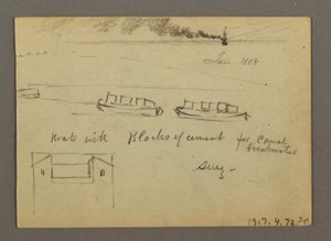 Zeichnung, Skizzen aus dem Nahen Osten, einschließlich Suezkanal, Januar 1868 von Frederic Edwin Church