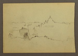 Petersdom von Norden gesehen gegen die Hügel und Skyline von Rom, Januar 1869 von Frederic Edwin Church