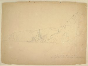 Zeichnung, Statuenfelsen, September 1851 von Frederic Edwin Church