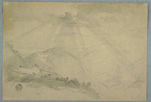 Sonne bricht durch Wolken über einem Bergtal, Jamaika von Frederic Edwin Church
