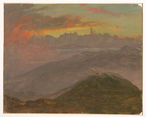 Sonnenuntergang und Berge von Frederic Edwin Church