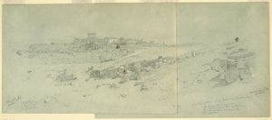 Zeichnung, Tempel am Morgen, Baalbek, 12. Mai 1868 von Frederic Edwin Church