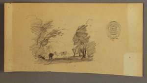 Drei Kühe auf einer Straße im Wald, ca. 1845 von Frederic Edwin Church