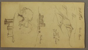 Drei Studien von einer Burg auf einem Hügel, 1. Oktober 1868