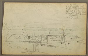 Zeichnung, Stadt (Ecuador?), 1853