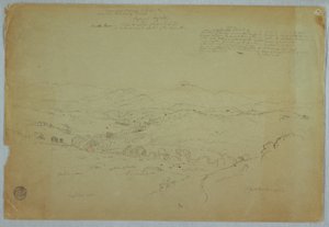 Blick bei Popayan einschließlich Mount Purese Vulkan, Cauca-Fluss, Kolumbien, 8. August 1853 von Frederic Edwin Church