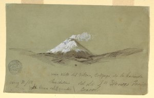 Ansicht von Cotopaxi von der Hacienda San Antonio, Ecuador, 30. August 1853 von Frederic Edwin Church