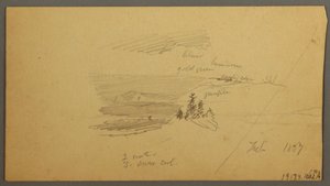 Bewaldeter Hügel, hügeliges Tal, Sonne, Januar 1866 von Frederic Edwin Church