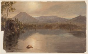 Berge Katahdin und Turner vom Lake Katahdin, Maine