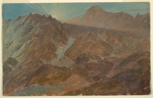 Gipfel und Gletscher bei Sonnenaufgang, Berner Alpen, Schweiz von Frederic Edwin Church