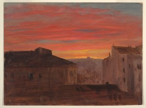 Dächer bei Sonnenuntergang vom Pincio, Rom von Frederic Edwin Church