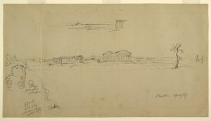 Ansichten der Basilika und des Neptuntempels, Paestum, Italien von Frederic Edwin Church