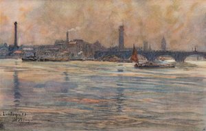 Die Themse, London, ca. 1893 von Frederic Anatole Houbron