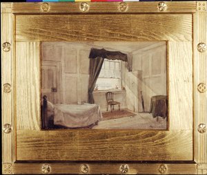William Blakes Arbeits- und Sterbezimmer, um 1880 von Frederic James Shields