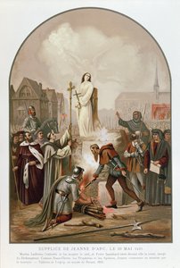 Johanna von Orleans auf dem Scheiterhaufen, 30. Mai 1431, 1861 von Frederic Legrip
