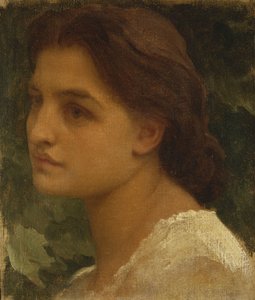 Porträt einer jungen Dame, kleine Büste, in einem weißen Kleid von Frederic Leighton