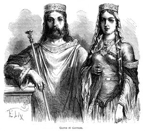 König Chlodwig I. und Königin Chlotilde der Franken, spätes 5. - frühes 6. Jahrhundert von Frederic Lix