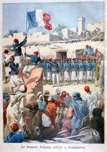 Das Hissen der französischen Flagge in Timbuktu, 1894 von Frederic Lix