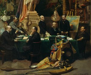 Jules Ferry (1832-1893) begrüßt Delegierte der Kolonien im November 1892