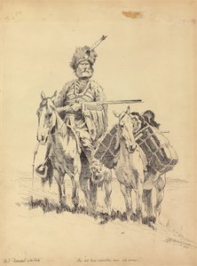 Ein alter Bergmann mit seinen Ponys, 1888