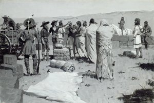 Der Dolmetscher winkte dem Jungen, ca. 1900 von Frederic Remington