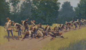 Der Schrei der Schrapnelle am San Juan Hill von Frederic Remington