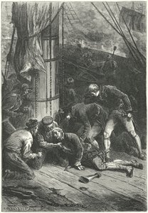Tod von Admiral Lord Nelson in der Schlacht von Trafalgar von Frederic Theodore (after) Lix