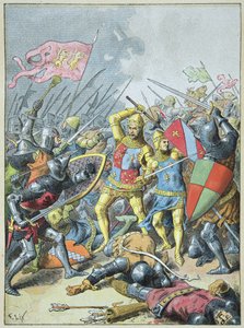 Johann II. der Gute und sein Sohn Philipp der Kühne umkreist von den Engländern in der Schlacht von Poitiers, 19. September von Frederic Theodore Lix