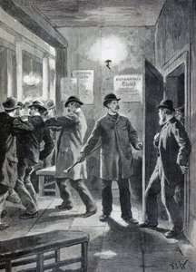 Polizeirazzia in einem anarchistischen Club, London