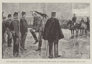 Das Zerbrechen des Schwertes von Hauptmann Dreyfus im Hof der Militärschule, 5. Januar 1895