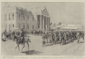 Die Garnison von Kimberley, Parade der Kimberley-Gewehre vor Colonel Kekewich von Frederic de Haenen