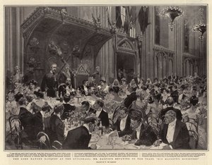 Das Bankett des Lord Mayor in der Guildhall, Mr. Balfour antwortet auf den Toast, Seine Majestät Minister von Frederic de Haenen