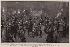 Die Entlastung von Ladysmith, außergewöhnliche Szene der Begeisterung in Pall Mall